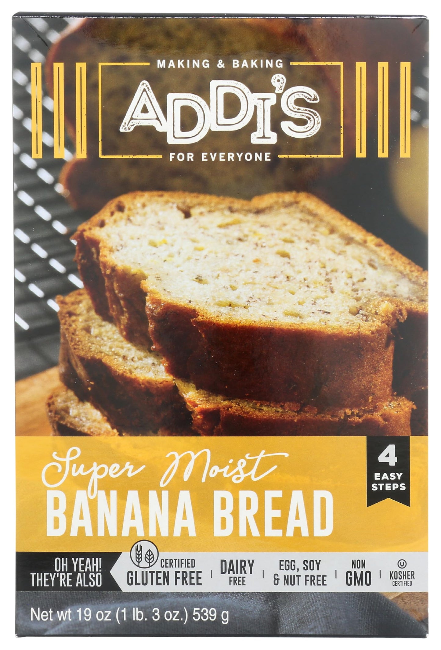 Addi's, Mix Banana Bread Super Moist, 19 Ounce