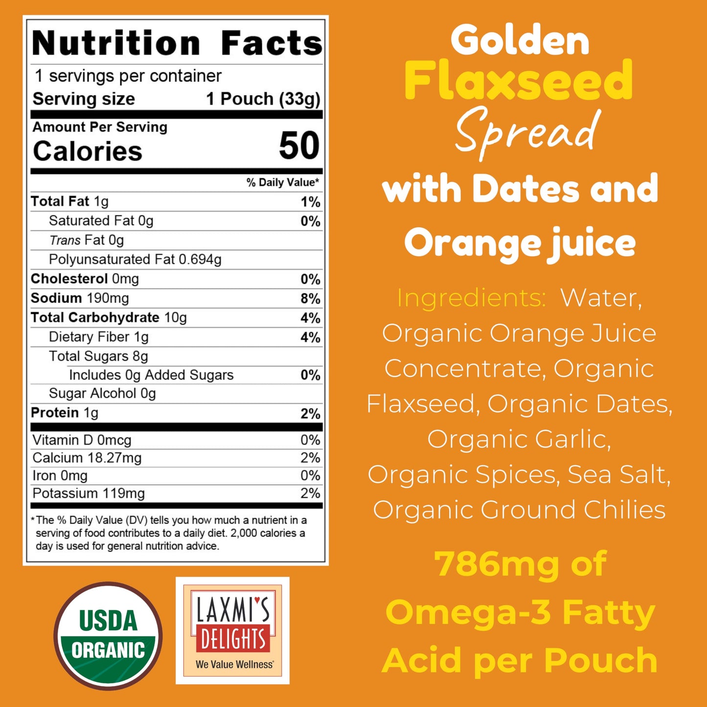 Laxmi’s Delights Golden Flaxseed Sweet and Spicy Simmer Sauce with Dates and Orange Juice - Easy Meal Prep | Organic, Vegan, Gluten Free, Dairy free