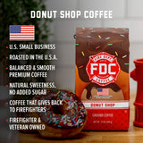 Fire Department Coffee - Gives Back to Firefighters - Donut Shop Coffee Beans - Sweet & Smooth - Medium Roast - Roasted in the USA - Veteran Owned (12