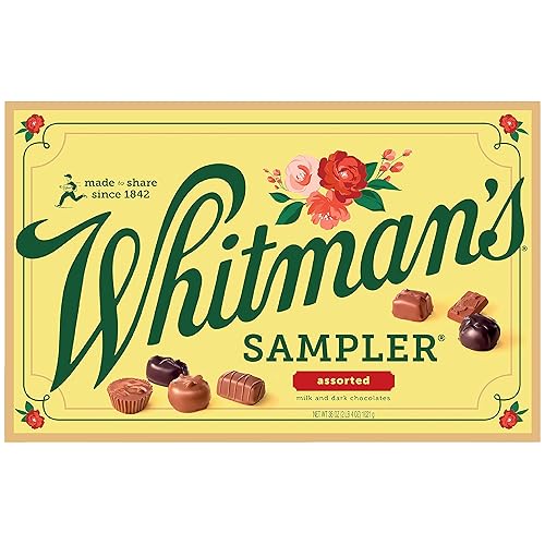 WHITMAN'S SAMPLER Assorted Milk & Dark Chocolate Candy Gift Box, 36 oz.