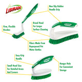 Libman Scrub Brush Kit | Cleaning Brush | Tile & Grout Brush | Small Scrub Brush | Power Scrub Brush | Carpet Brush | Bathroom Scrubber | Boot