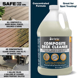 STAR BRITE Composite Deck Cleaner (1 GALLON) - Concentrated Formula - Effortlessly Removes Dirt, Grease & Stains - Ideal for Wood & Composite Surfaces