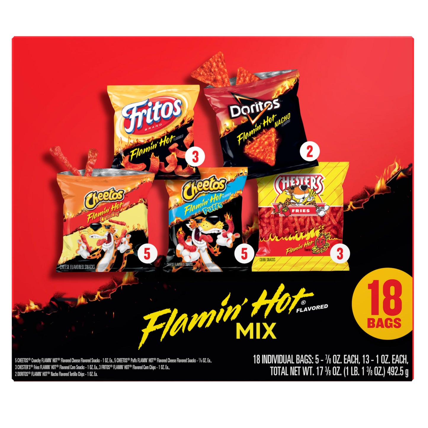 Frito Lay Flamin' Hot Mix Variety Pack (18 Count)