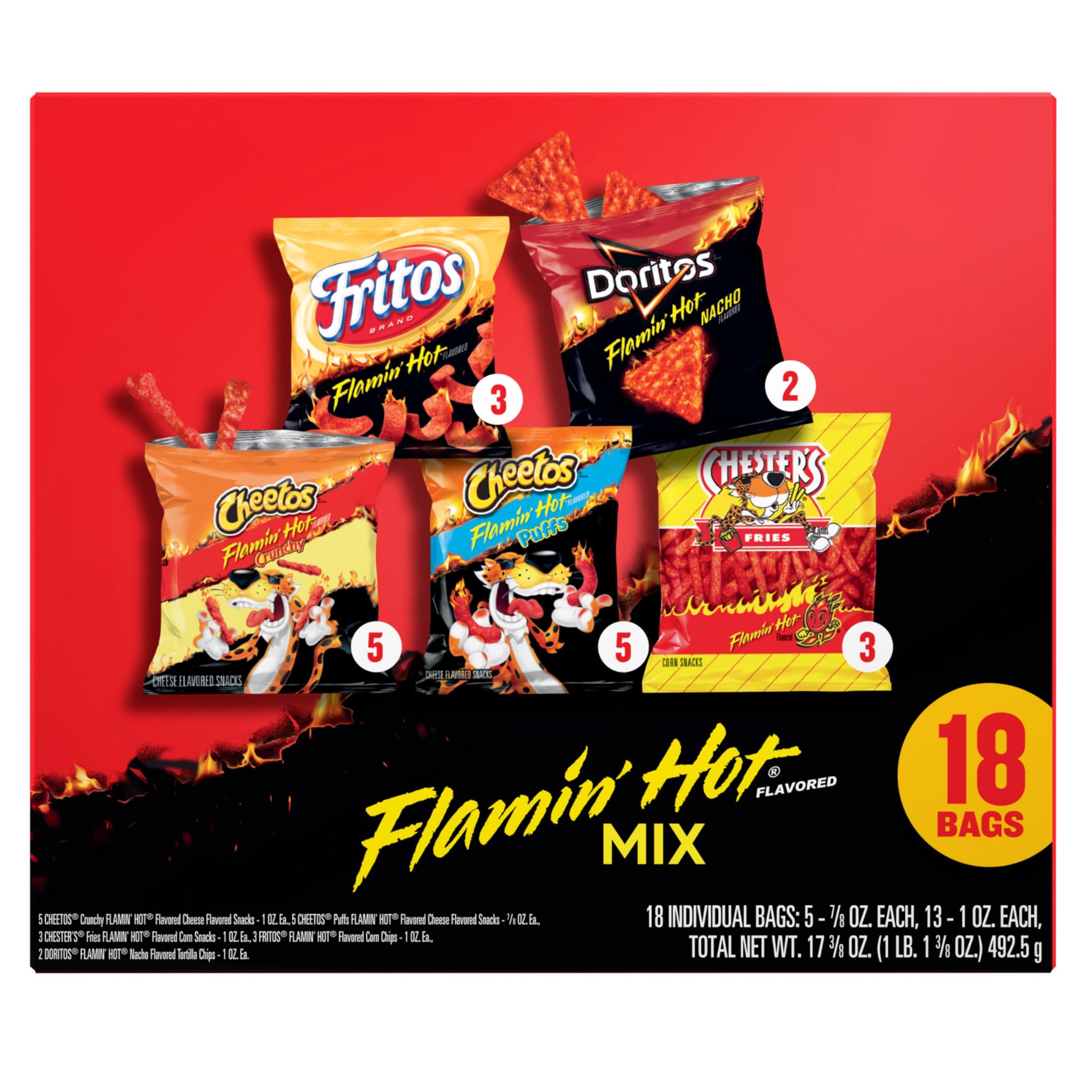 Frito Lay Flamin' Hot Mix Variety Pack (18 Count)