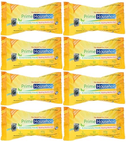 PrimeHousehold Eco-Friendly Washing Machine Cleaner, 8-XL-Tablets