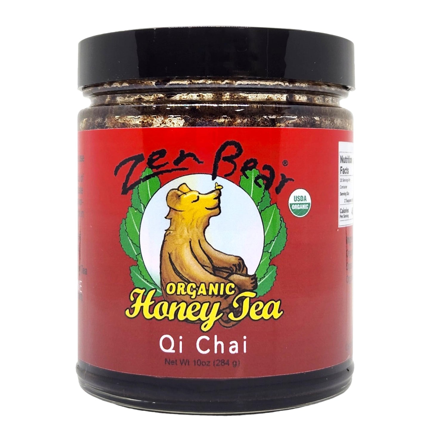 Zen Bear Organic Qi Chai Honey Tea - Rich India-Inspired Flavor Infused with Premium Black Tea, Cinnamon, Cardamom, Cloves, and Black Pepper