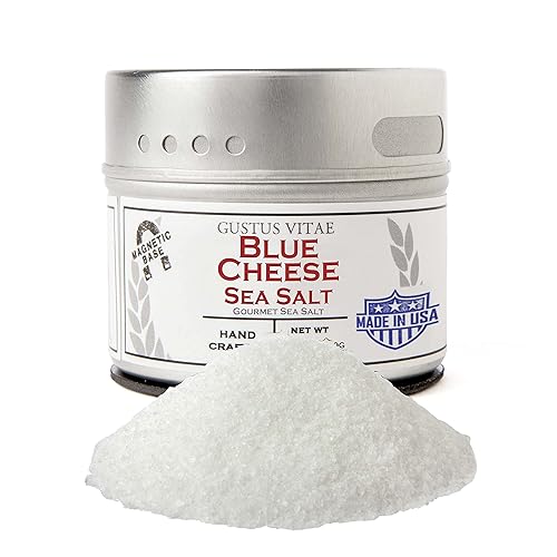 Blue Cheese Sea Salt | Gourmet Infused Sea Salt | Artisanal Seasoning | Non GMO, All Natural | Magnetic Tin | Handmade in Small Batches | Sustainably