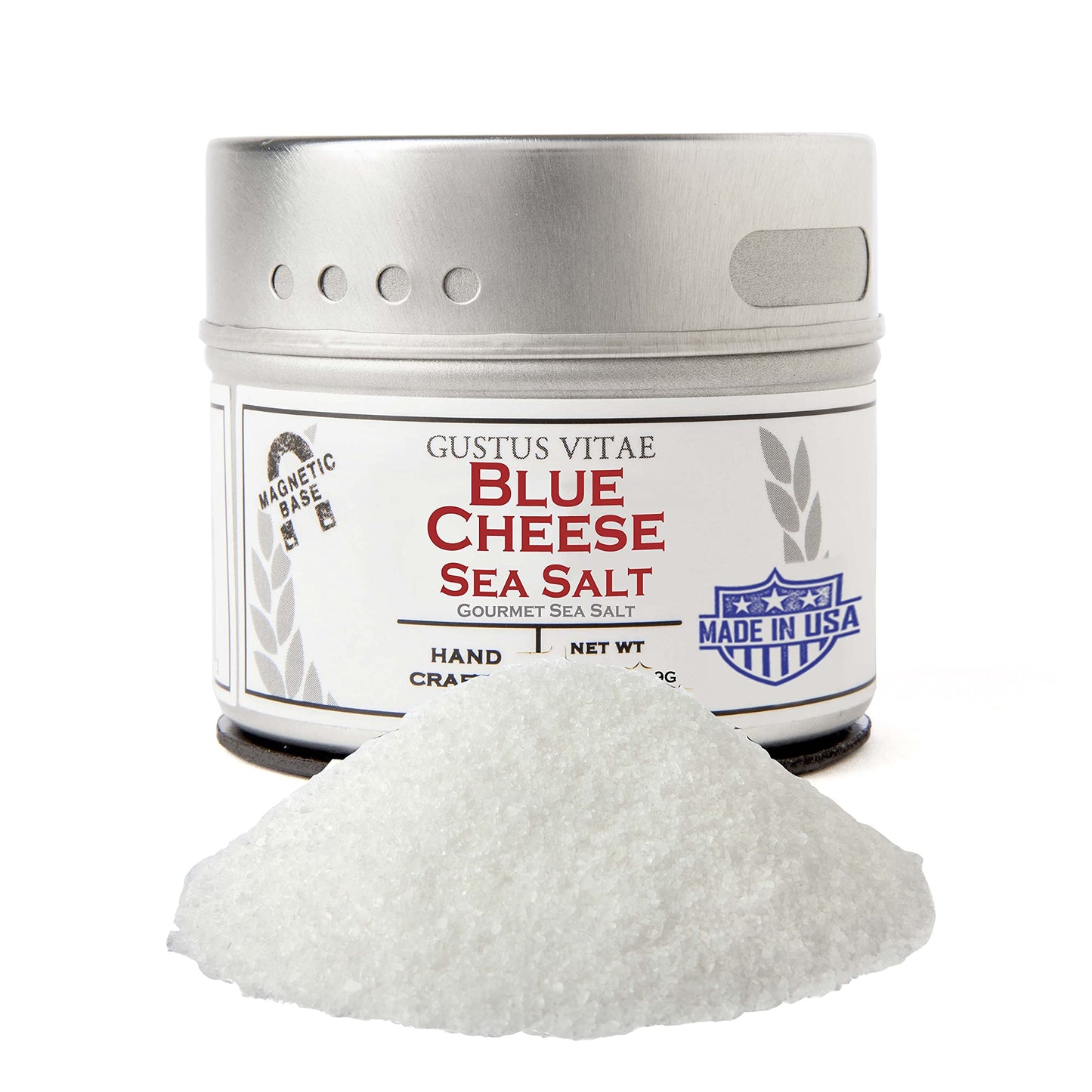 Blue Cheese Sea Salt | Gourmet Infused Sea Salt | Artisanal Seasoning | Non GMO, All Natural | Magnetic Tin | Handmade in Small Batches | Sustainably