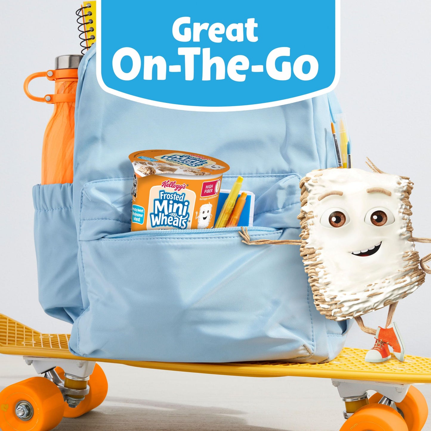 Kellogg's Frosted Mini-Wheats Breakfast Cereal Cups, High Fiber Cereal, Kids Snacks, Original, 30oz Case (12 Cups)