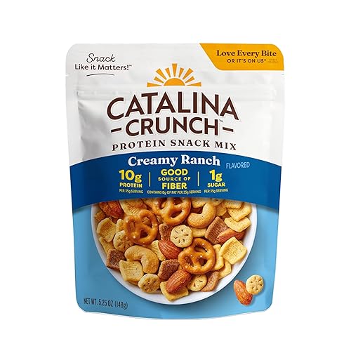 Catalina Crunch Protein Snack Mix - 10g Protein, 1g Sugar per Serving - Good Source of Fiber, Gluten Free - Creamy Ranch, 5.25 Ounce Bag (Pack of 1)
