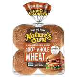 Nature's Own 100% Whole Wheat Hamburger Buns, Non-GMO Hamburger Buns, 28g Whole Grains per Bun, 8 Ct
