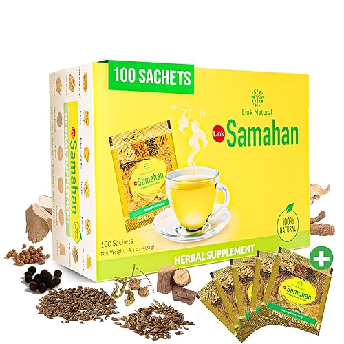 SAMAHAN Ayurvedic Herbal Tea Packets - Sri Lankan Ceylon Blend with 14 Natural Herbs Including Ginger, Black Pepper & More, Herbal Tea Bags
