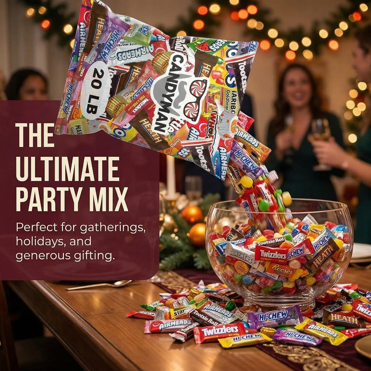 Candyman 20lb Candy, Individually Wrapped Chocolate & Candy Variety Pack