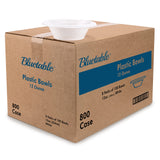Bluetable Disposable Bowls 12 oz Bulk Case Pack (800 Count) Plastic Bowl White - Heavy Duty Bowls for Hot Soup Microwave Safe Paper Alternative Large