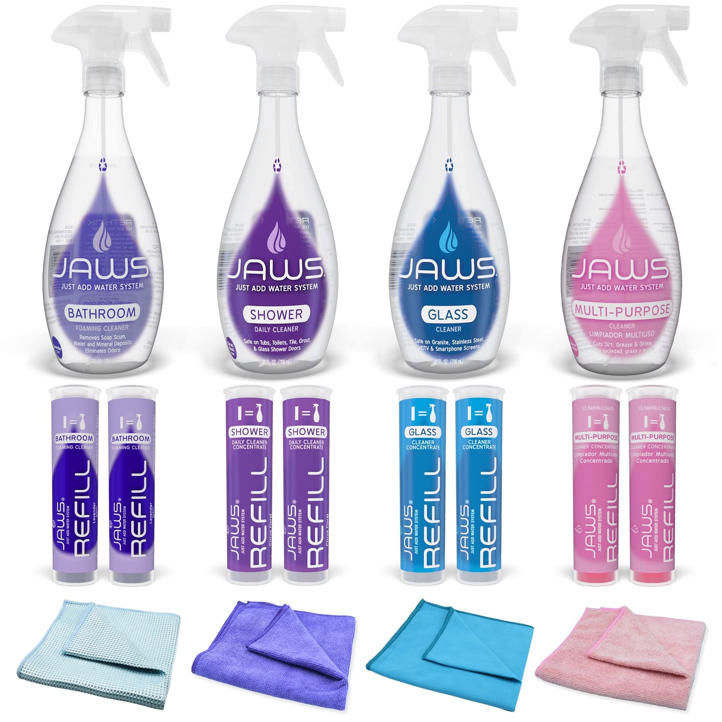 JAWS Bathroom Cleaning Kit. Refillable Cleaning Supplies.