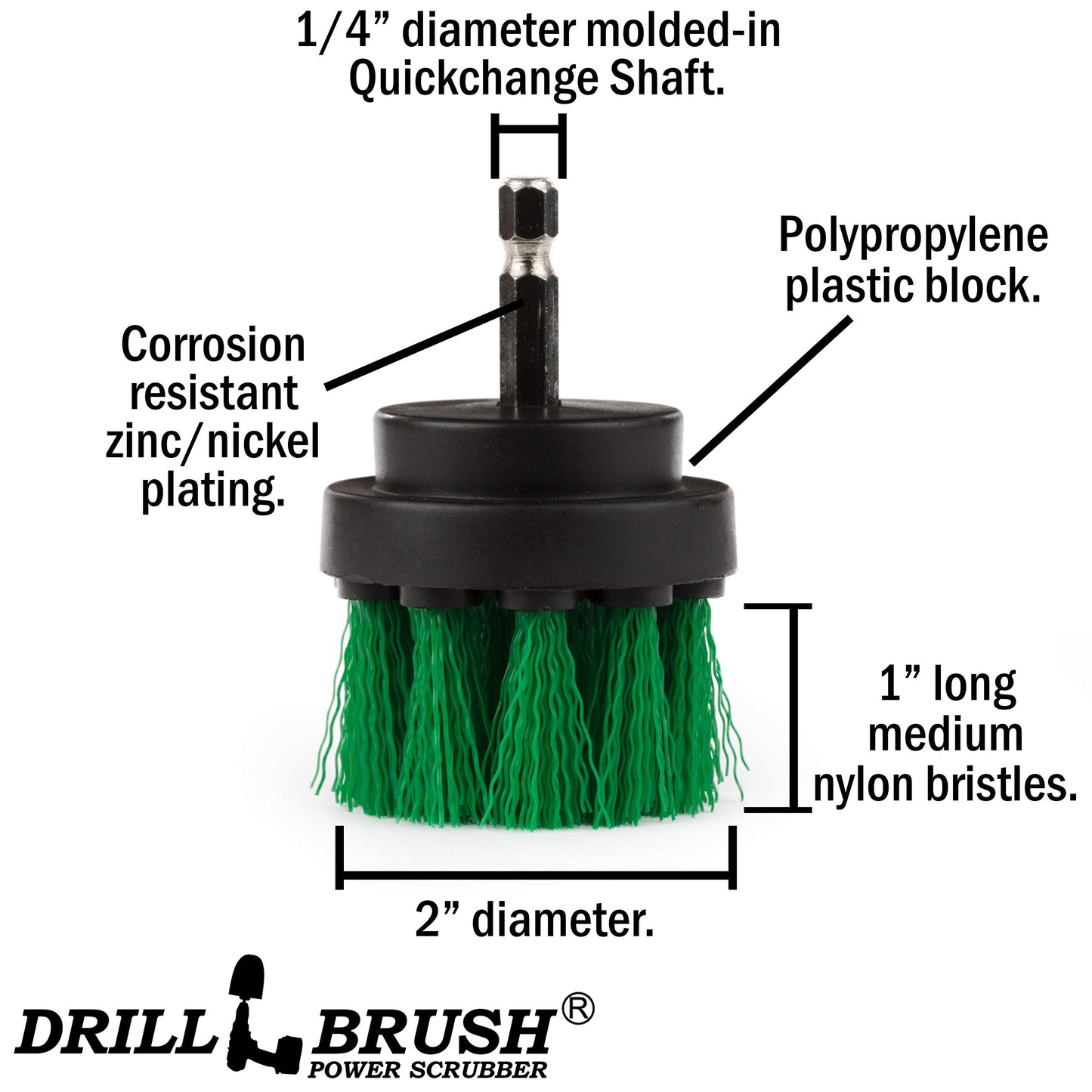 Small Diameter All Purpose Power Scrub and Cleaning Brush Automotive Home Garage and Boat Cleaning
