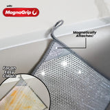 Mighty Mesh Pro Steel Mesh Cloths (8 Pack) with MagnaGrip Magnetic Storage | Powerful, Non-Scratch Kitchen Scrubber | Easy-Clean, Odor-Resistant
