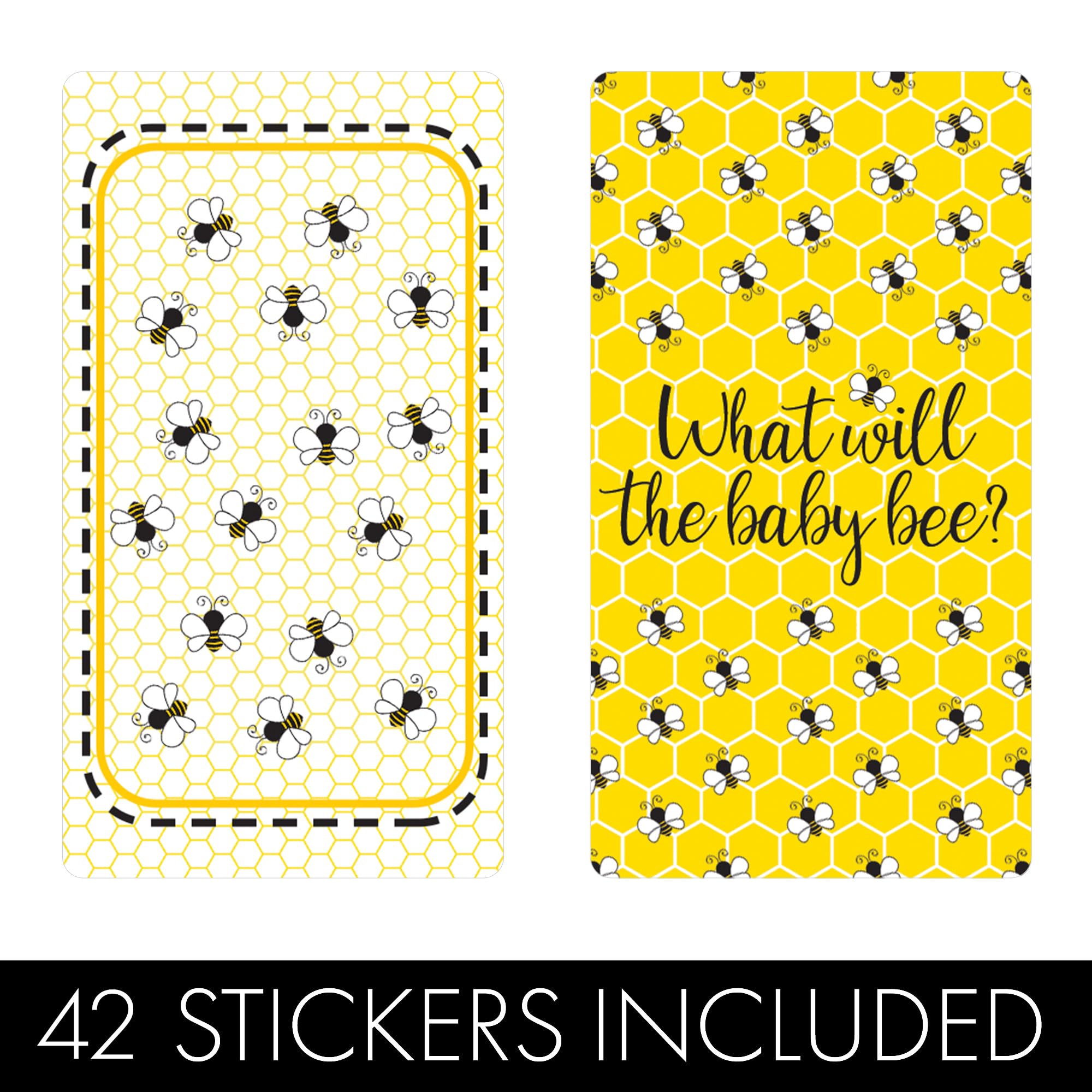 Bee Gender Reveal Mini Chocolate Candy Wrapper Stickers, What Will It Bee Gender Reveal Party Favor Labels - 42 Count