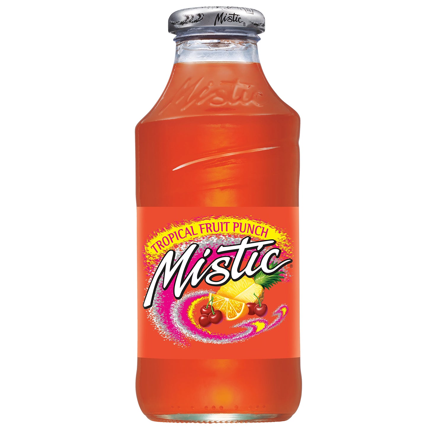 Mistic Tropical Fruit Punch Juice, 16 fl oz (24 Glass Bottles)