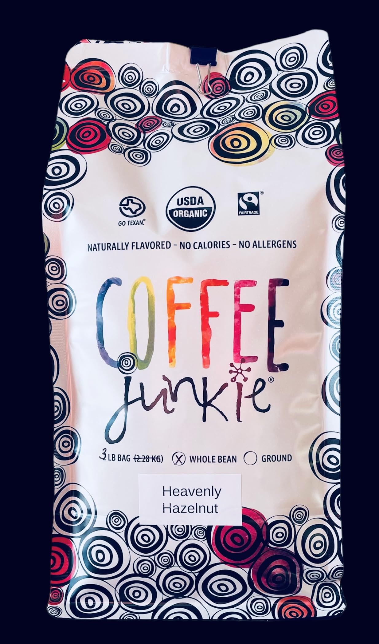Coffee Junkie-Heavenly Hazelnut-3lb Whole Bean Coffee