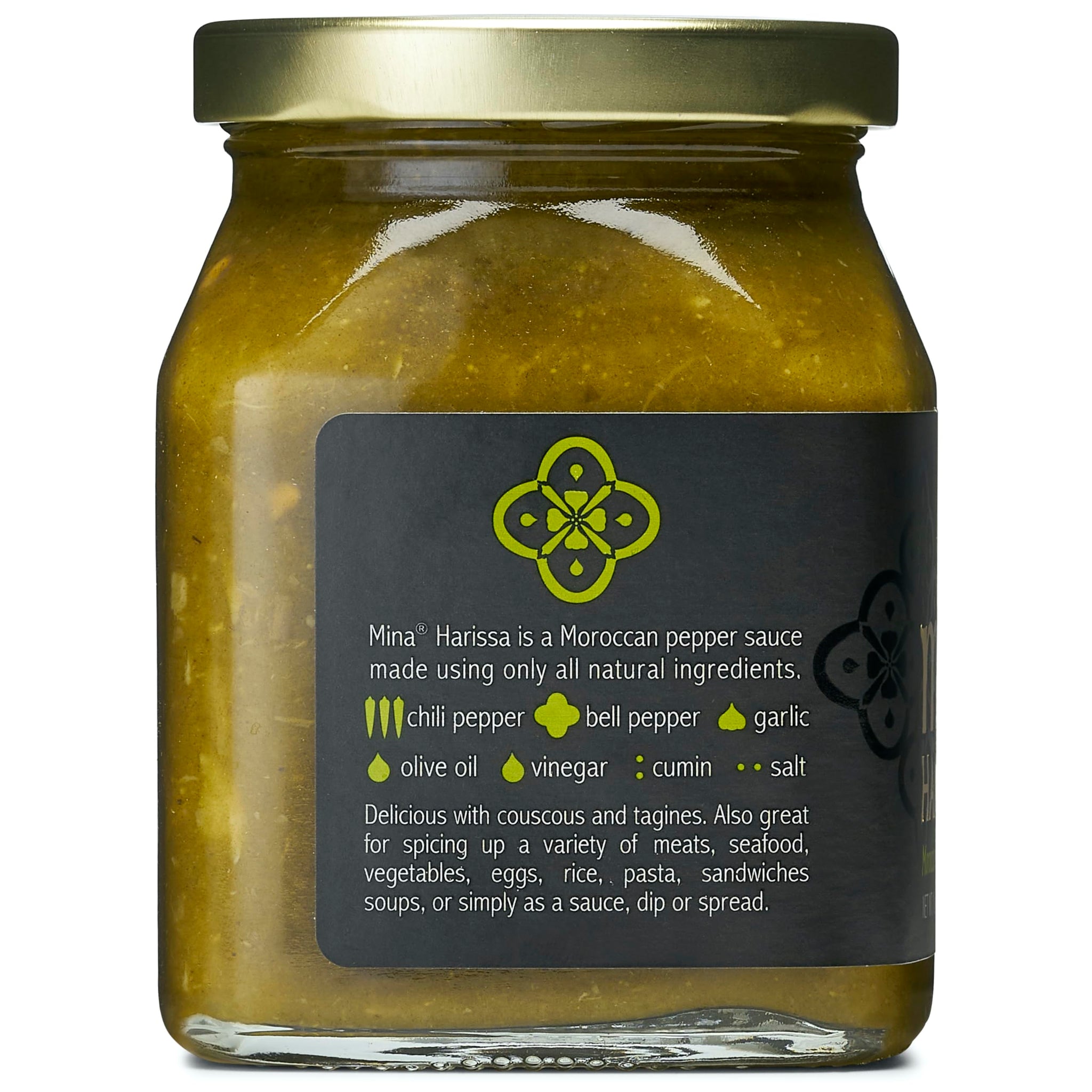 Mina Harissa Green Hot Sauce, 10 oz, Homestyle Moroccan Green Chili Garlic Sauce, Your New Salsa Verde for Spicing Up Any Dish, Harissa Sauce Perfect