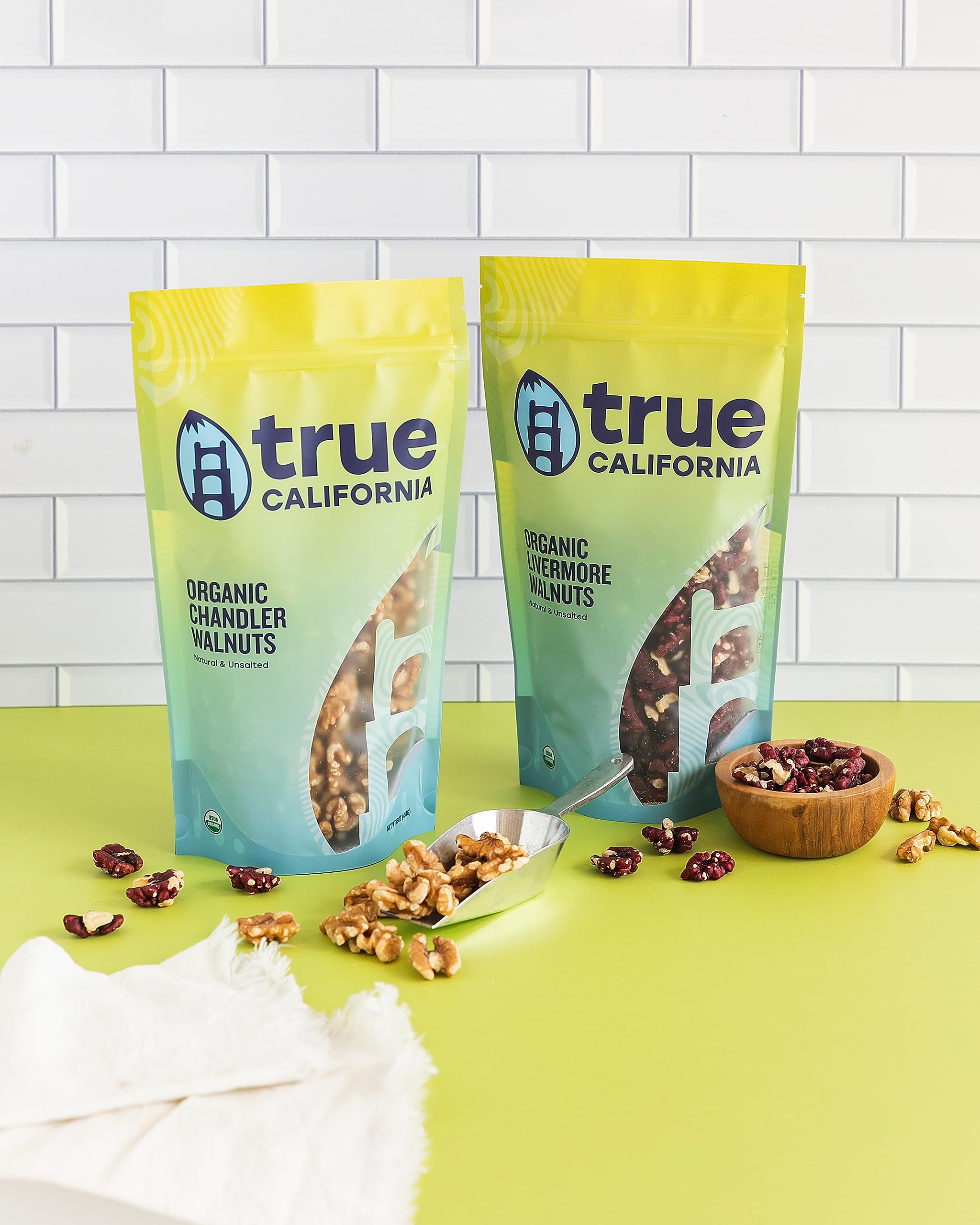 True California Organic Chandler Walnuts (1 LB x 2 Packs) Natural & Unsalted, Raw, Shelled Halves & Pieces, Vegan & Gluten-Free