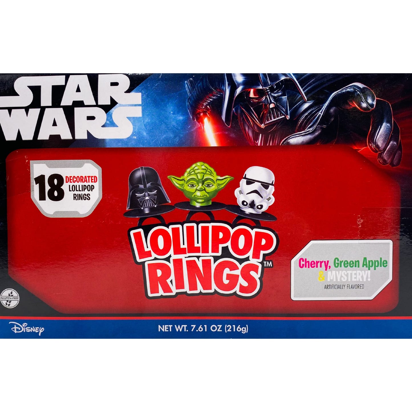 Imaginings 3 Star Wars Candy Lollipop Rings, Individually Wrapped Birthday Party Favors, Candy for Party Bags, 18 Count