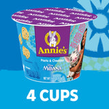 Annie's Disney Moana Pasta and Cheddar Macaroni and Cheese Cups, Kids Dinner Side or Snack, 4 Ct, 7.48 oz