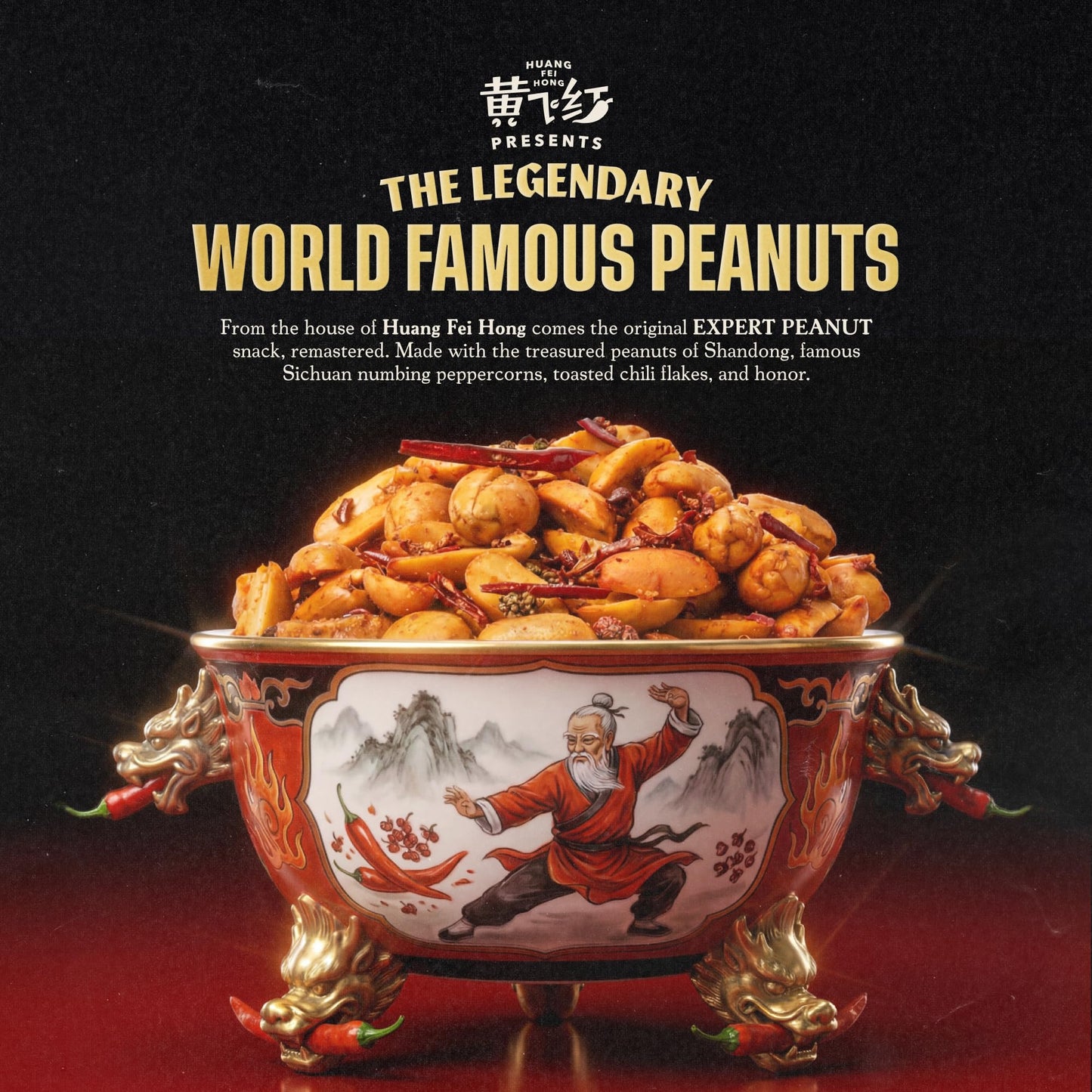 WA-CHAA! Spicy Sichuan Peanuts - Numbing Mala Peppercorns, Toasted Chili Flakes, Avocado Oil, Whole-Food Protein, Party Snacks, Non-GMO, Resealable