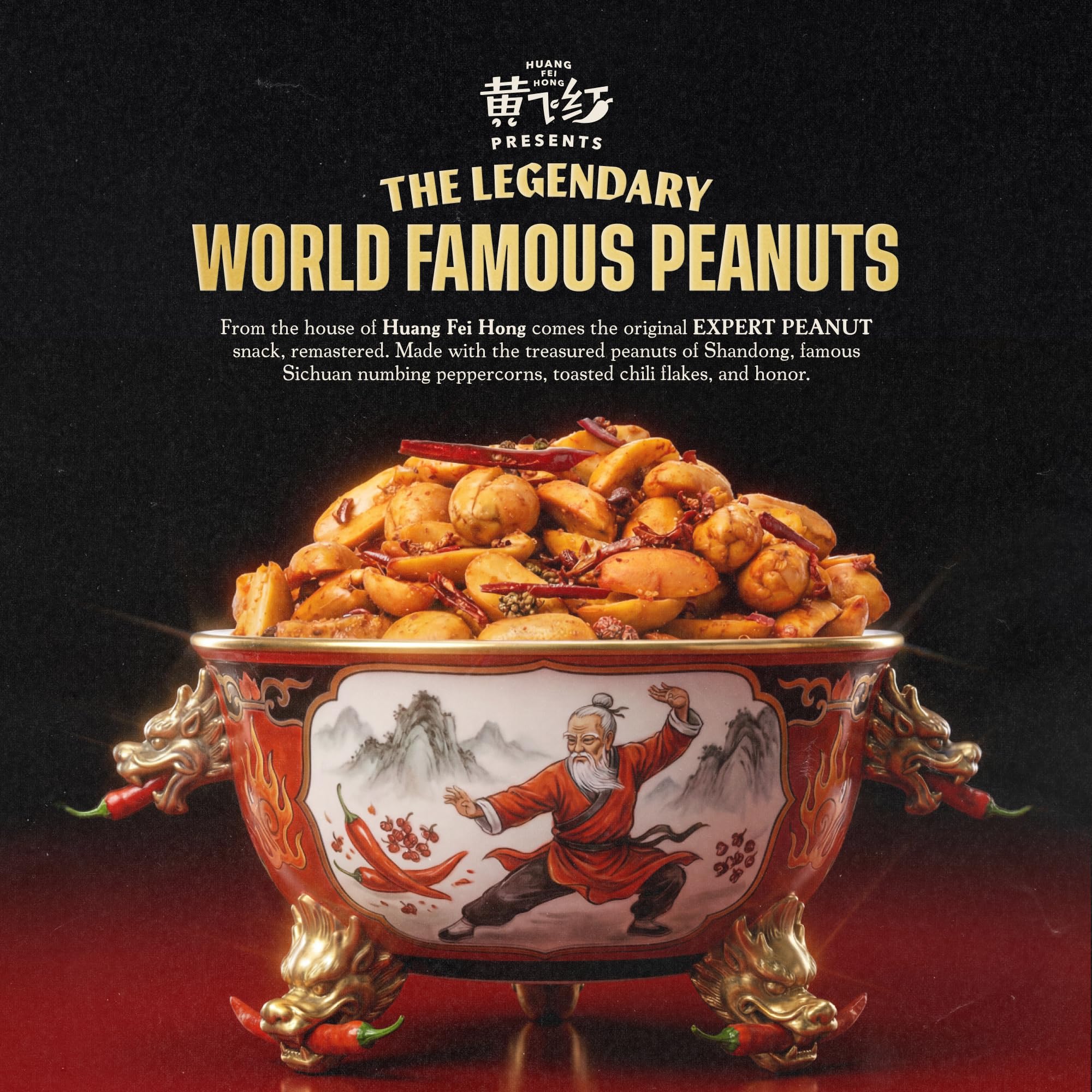 WA-CHAA! Spicy Sichuan Peanuts - Numbing Mala Peppercorns, Toasted Chili Flakes, Avocado Oil, Whole-Food Protein, Party Snacks, Non-GMO, Resealable