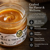 Bees & Trees Manuka Honey 550+ MGO - Raw, Pure New Zealand Monofloral Honey - Unpasteurized & Minimally Filtered - Ideal for Tea, Coffee, Dressings