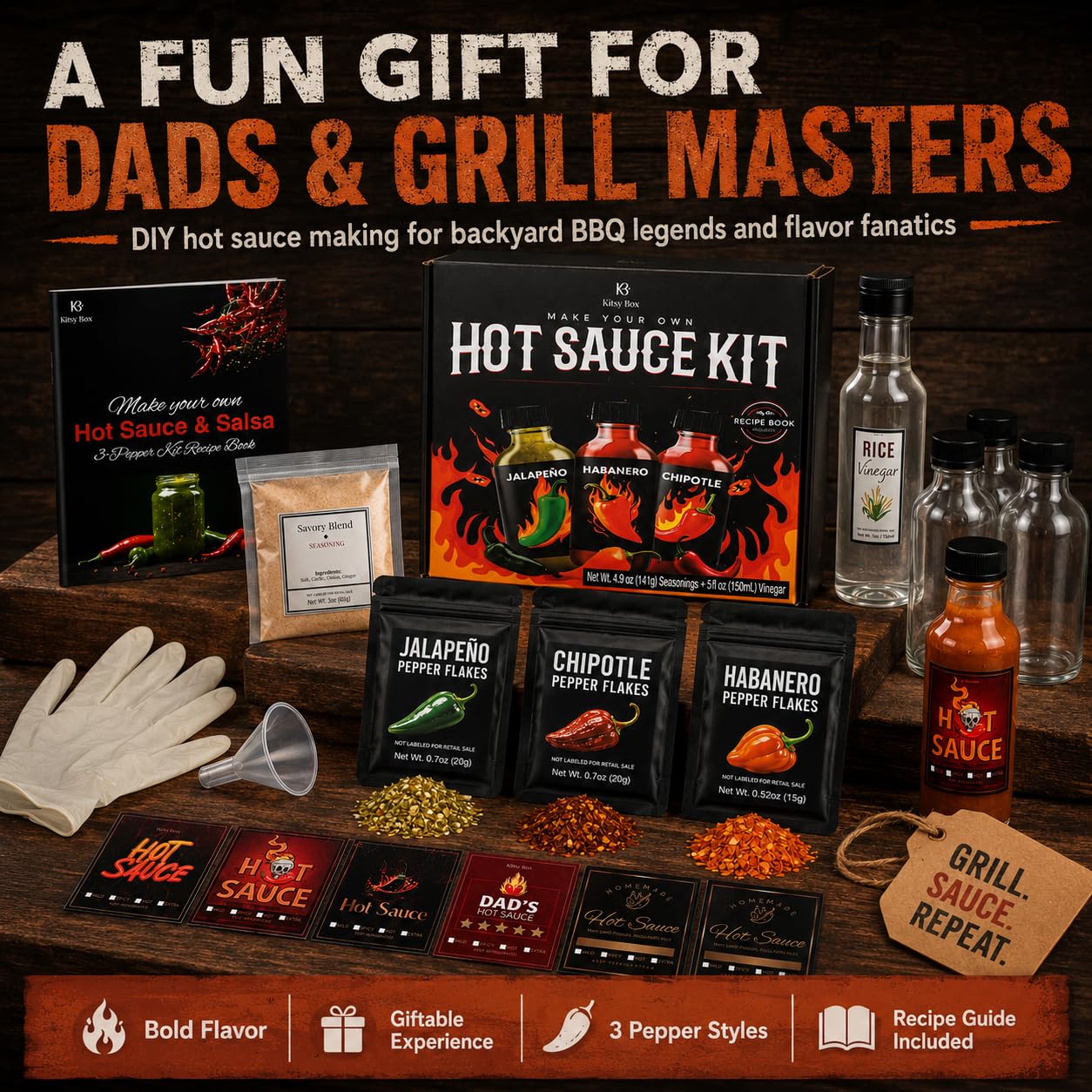 Hot Sauce Making Kit - Make Your Own Fresh Hot Sauce At Home, Gift Set