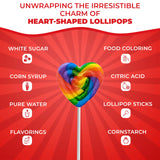 Fusion Select 24 Heart Shaped Lollipops Candy - Sweet Heart Lollipop for Party Bag Fillers, Pinata Stuffers - Ideal for Valentine's Day, Mother's Day