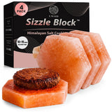 UMAID Himalayan Salt Block 4-Pack 6-in Hexagon for Grilling & Serving