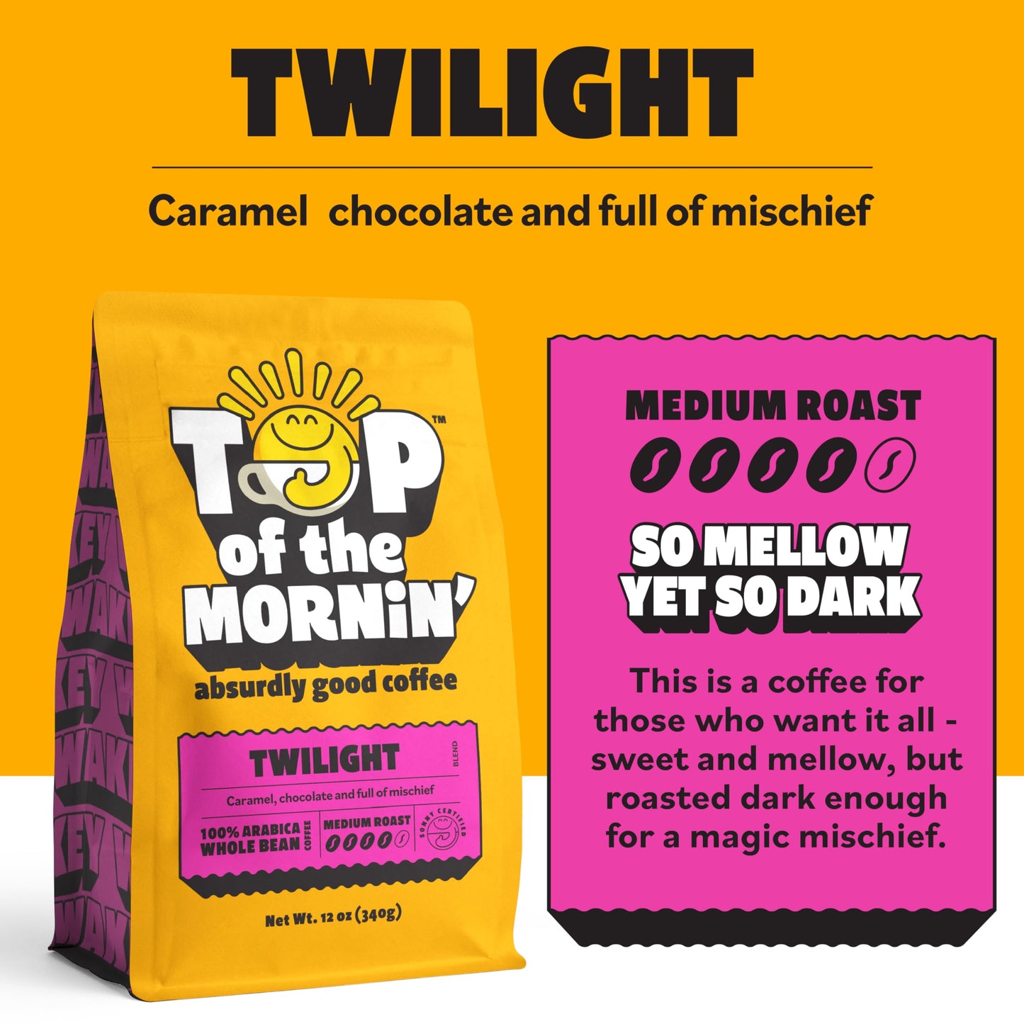 Top of the Mornin’ Twilight Ground Coffee By Jacksepticeye | Organic Specialty Grade Medium Roast | Smooth Caramel and Chocolate Notes | Ethically