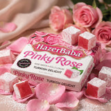 HazerBaba Turkish Delight Rose Candy, 8.8oz (Pack of 1), Vegan Snack Box