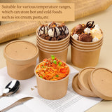 Huaiid 12 oz 50 Pack Paper Soup Containers with Lids, Disposable Paper Soup Bowls, To Go Bowls with Lids, Disposable Dessert Bowls for Hot or Cold