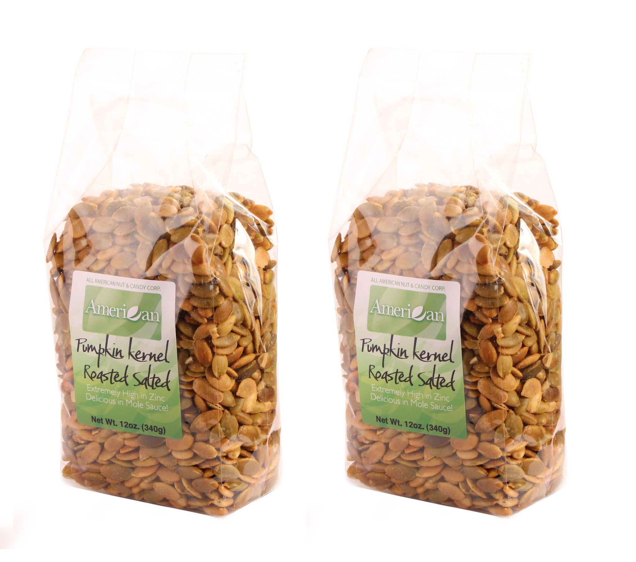 (Two) 12oz Gourmet Style Bags of Roasted Salted Pumpkin Seeds [24oz. / 1½ lb.]