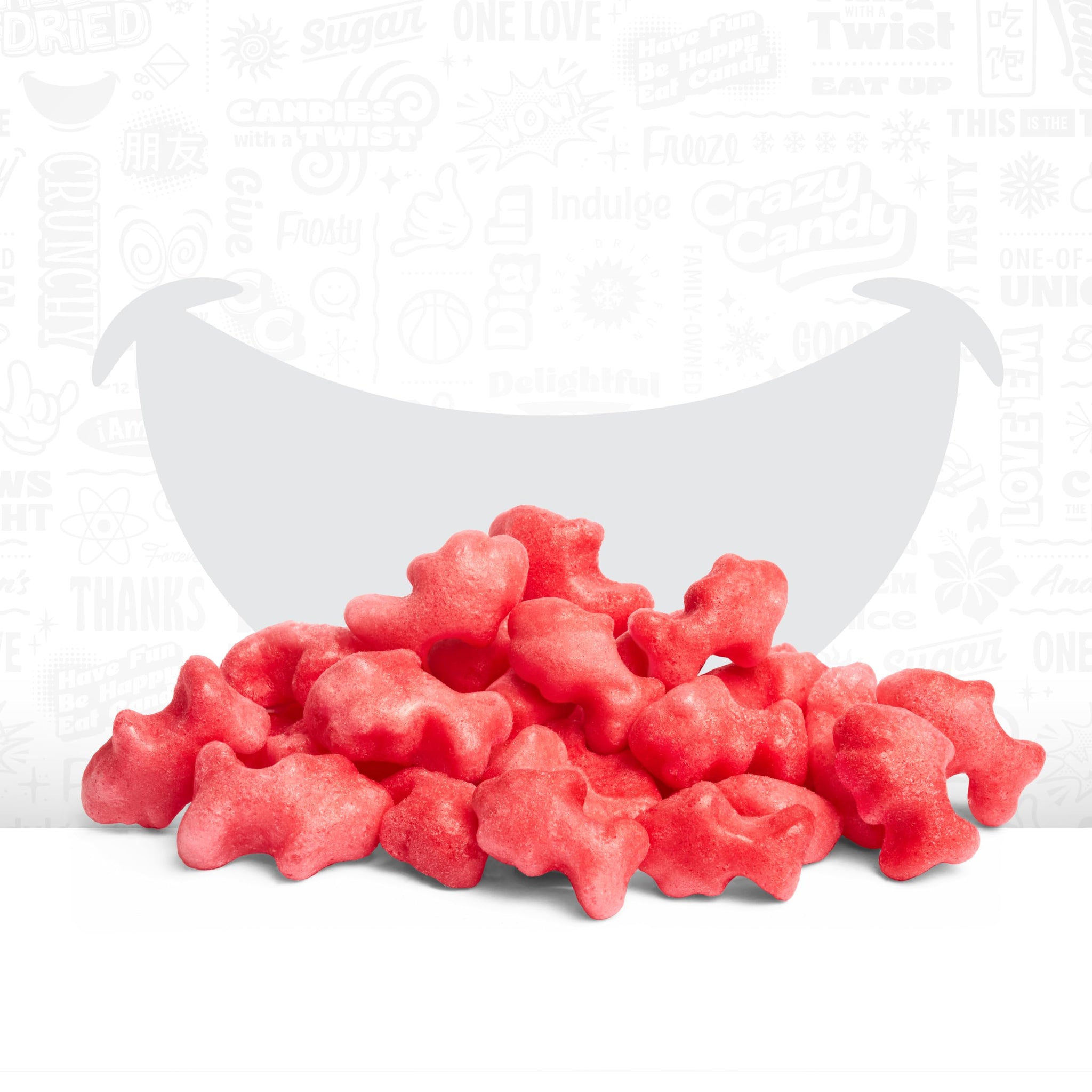 Freeze Dried Swedish Fish-Style Candy, Crazy Candy Red Fishies - Cherry Flavor Crunchy, Light, Airy Texture Fish Shaped Treats, Resealable Bag