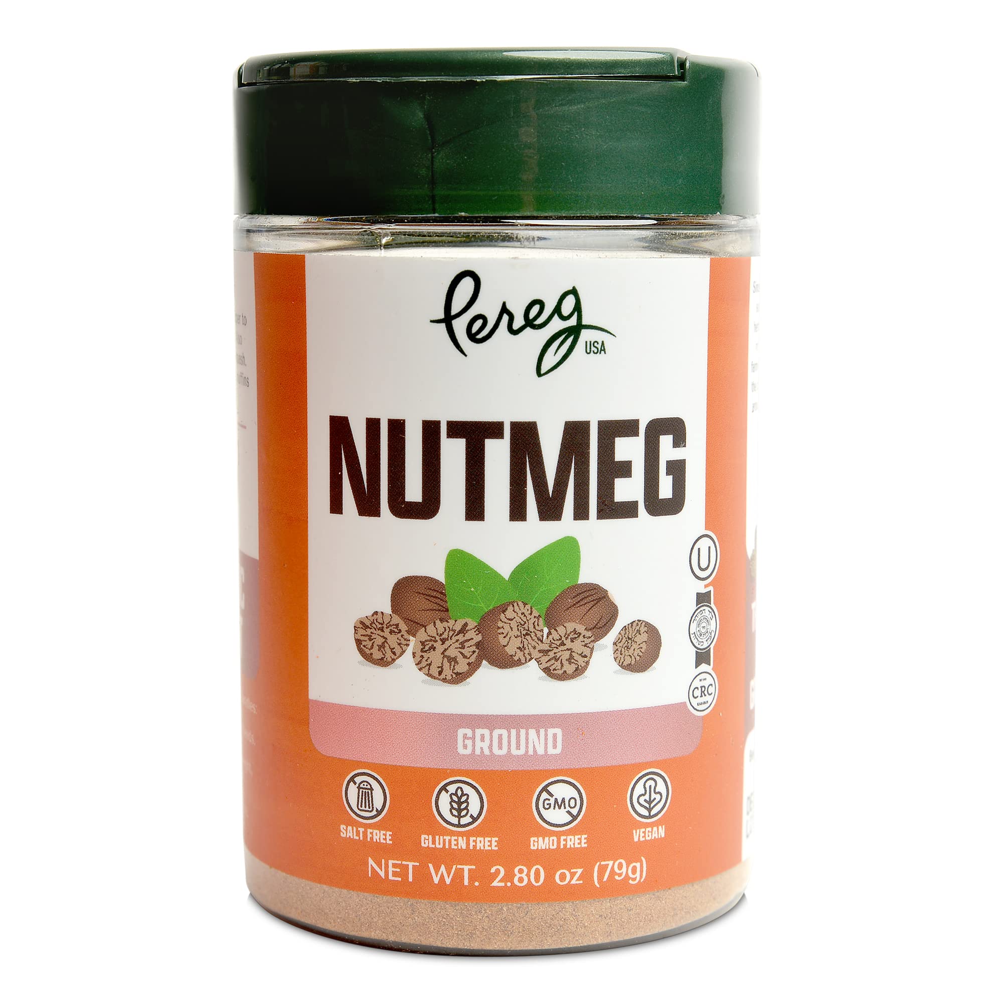 Pereg Ground Nutmeg (2.80 Oz) - Non-GMO, Gluten-Free, Non Irradiated - Ground From 100% Whole Nutmeg - Use In Sausages, Meat & Soup
