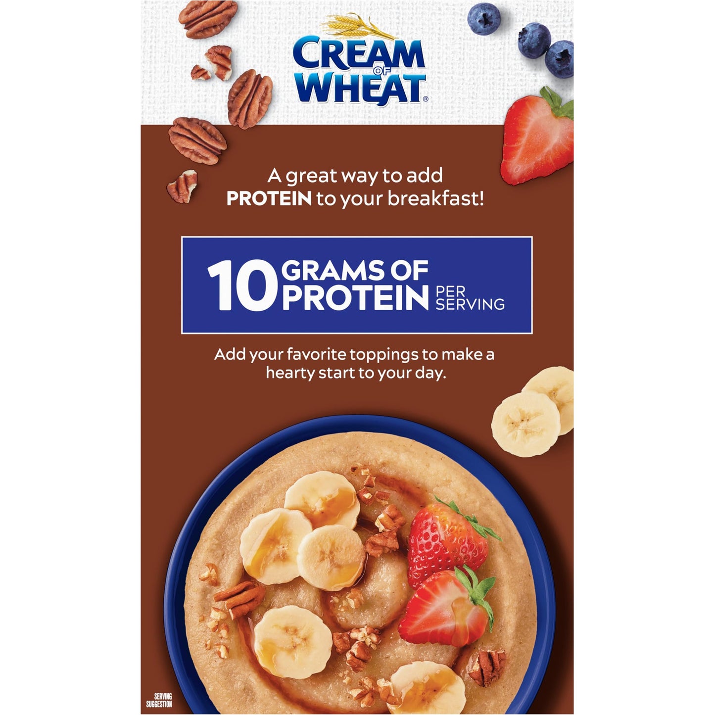 Cream of Wheat Instant High Protein Hot Cereal, Maple Brown Sugar, 1.6 Ounce, 6 Packets