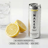 Naked Sparkling Energy Drink - Lemonade, Organic Caffeine, Organic Lemon Juice, Zero Sugar, No Sucralose, Naturally Sweetened, Clean Energy Drinks