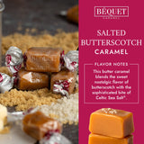 Béquet Salted Butterscotch Caramels - Soft, Individually Wrapped Gourmet Butterscotch Candy, Gluten?Free & Kosher - 24 oz Resealable Pouch