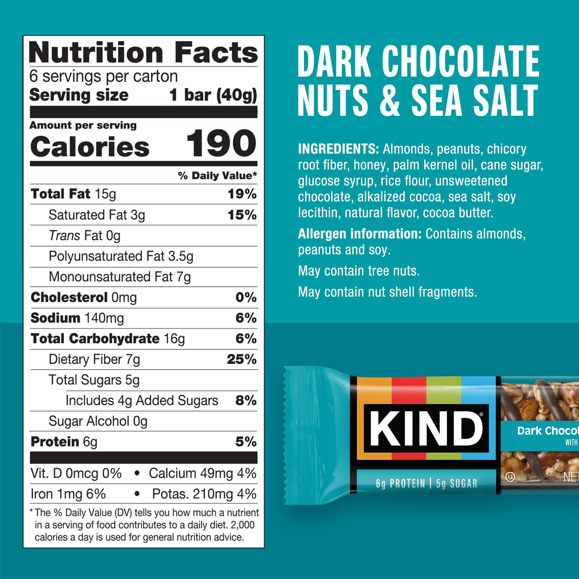KIND Bar Variety Pack, (6) Dark Chocolate Nuts & Sea Salt, (5) Caramel Almond Sea Salt Mini, (5) Dark Chocolate Nuts & Sea Salt Mini, (10) Chewy