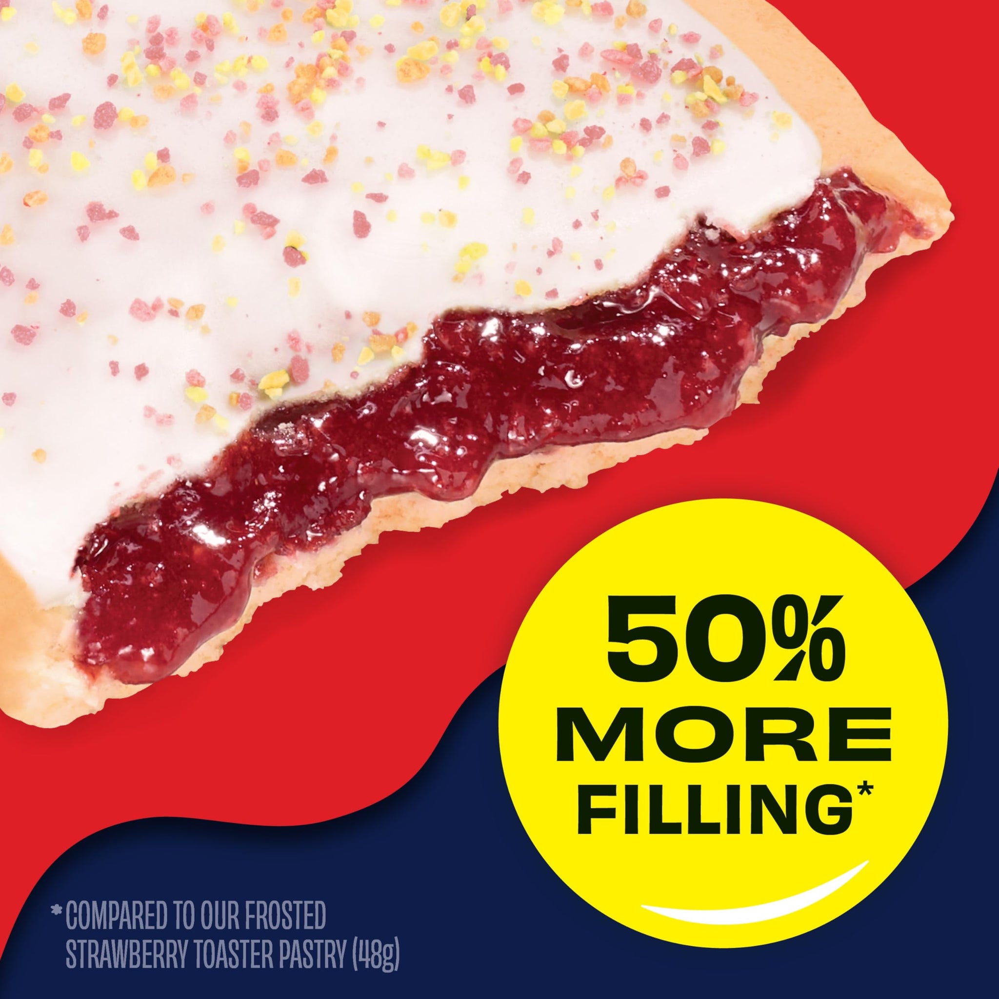 Pop-Tarts Super Stuffed Strawberry Blast Toaster Pastries, 50% More Filling, Snacks, Dessert (5 Ct)
