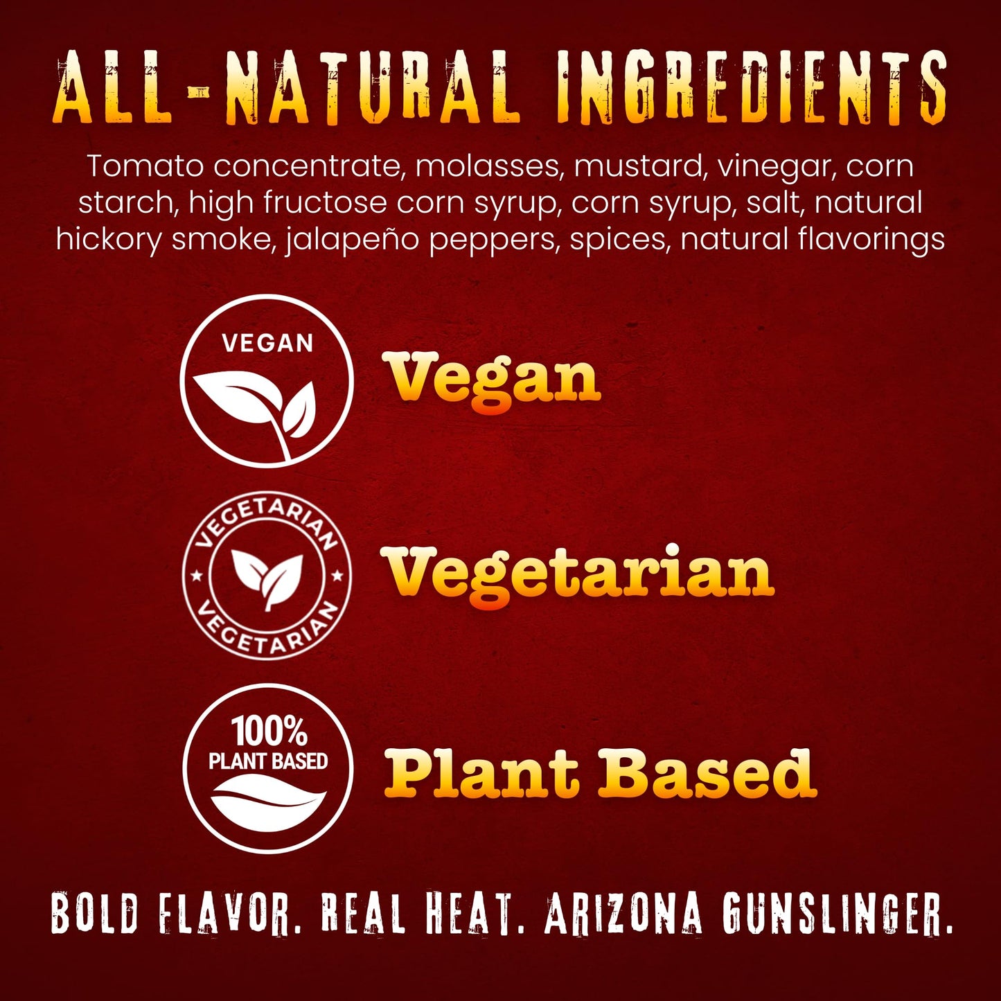 Arizona Gunslinger Smokin’ Hot BBQ Sauce, Gluten Free Wing Sauce, Low Calorie & Organic, Chicken Wings & Grilled Favorites, Ideal for Grilled Meats