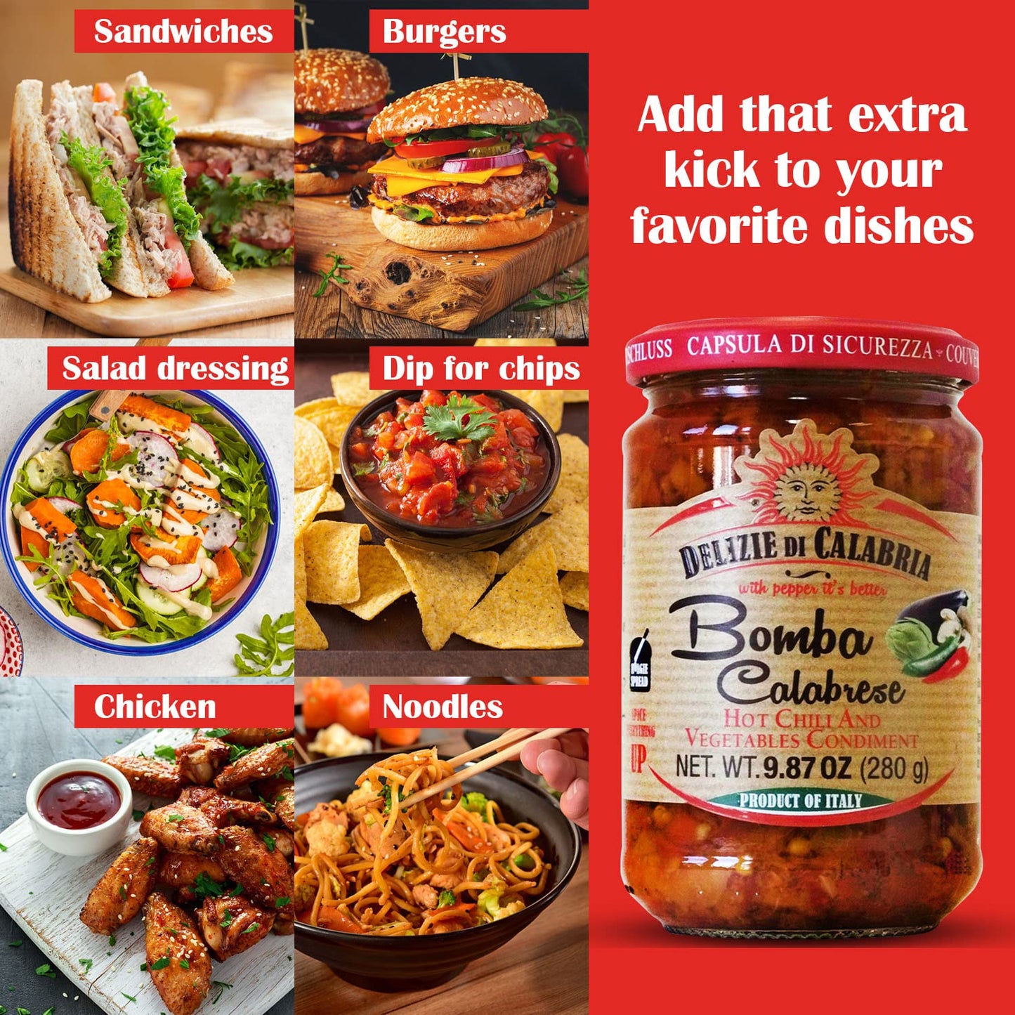Bomba Calabrese Italian Hot Sauce Spread 9.87 oz - Pack of 2