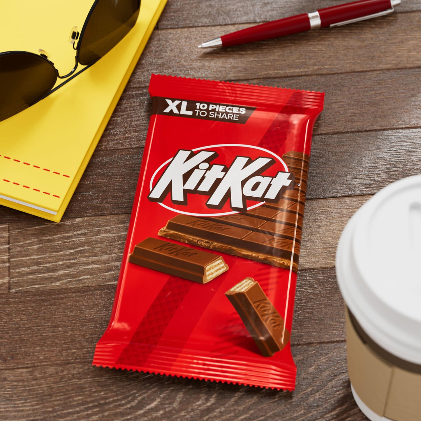 KIT KAT Milk Chocolate Wafer XL, Candy Bar, 4.3 oz (10 Pieces)