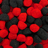 Berries Gummy Candy | 1-Pound Bag | Crunchy Raspberry and Blackberry Chews | Black & Red Candy for Parties, Buffets, and Treat Bags | Fun Crunchy