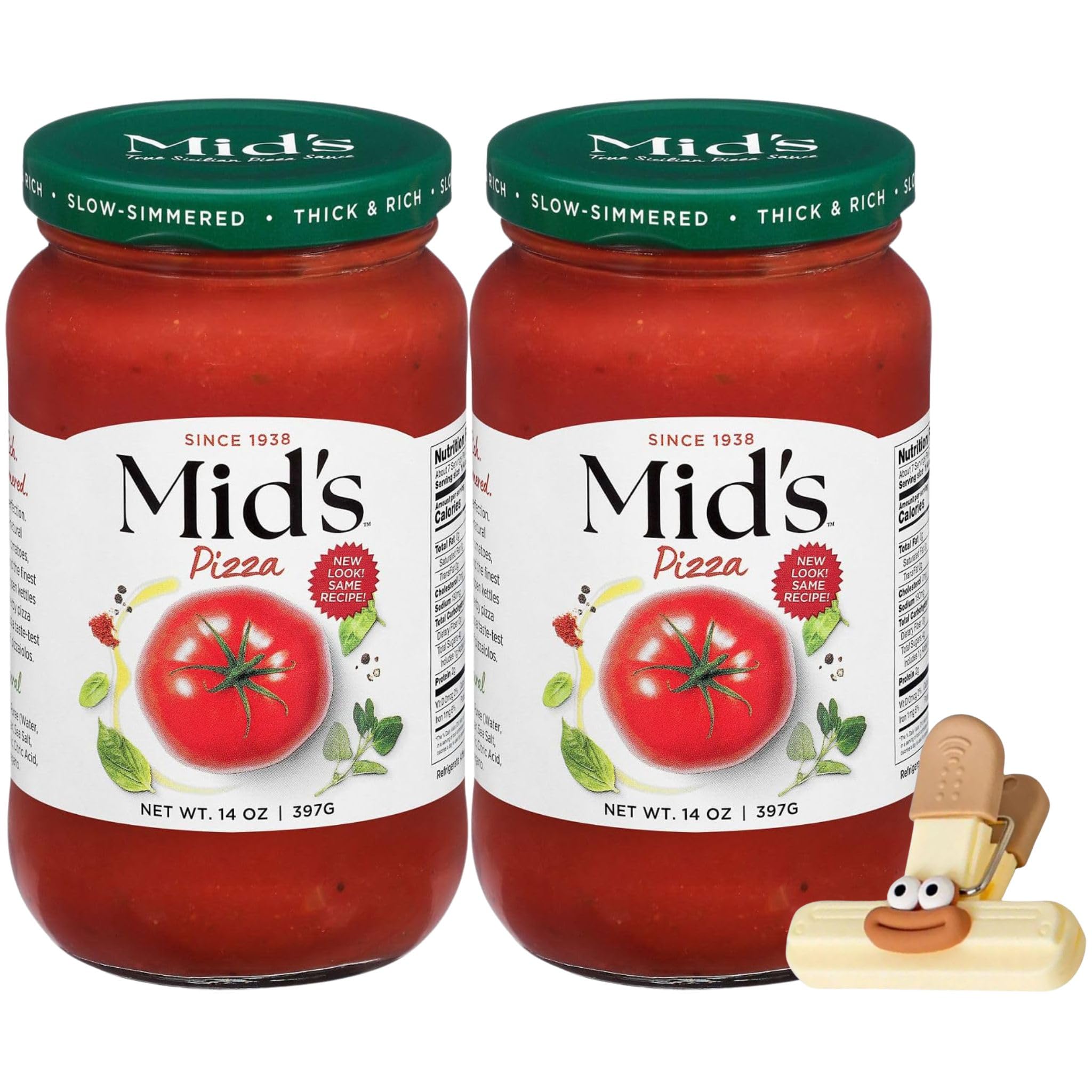 MIDS Sauce - 2 Pack - Pizza Sauce for Homemade Dough and Pizza Crust - Topping for Cheese,Bites, Vegan Pzza - Versatile Sauces with Plastic a Random